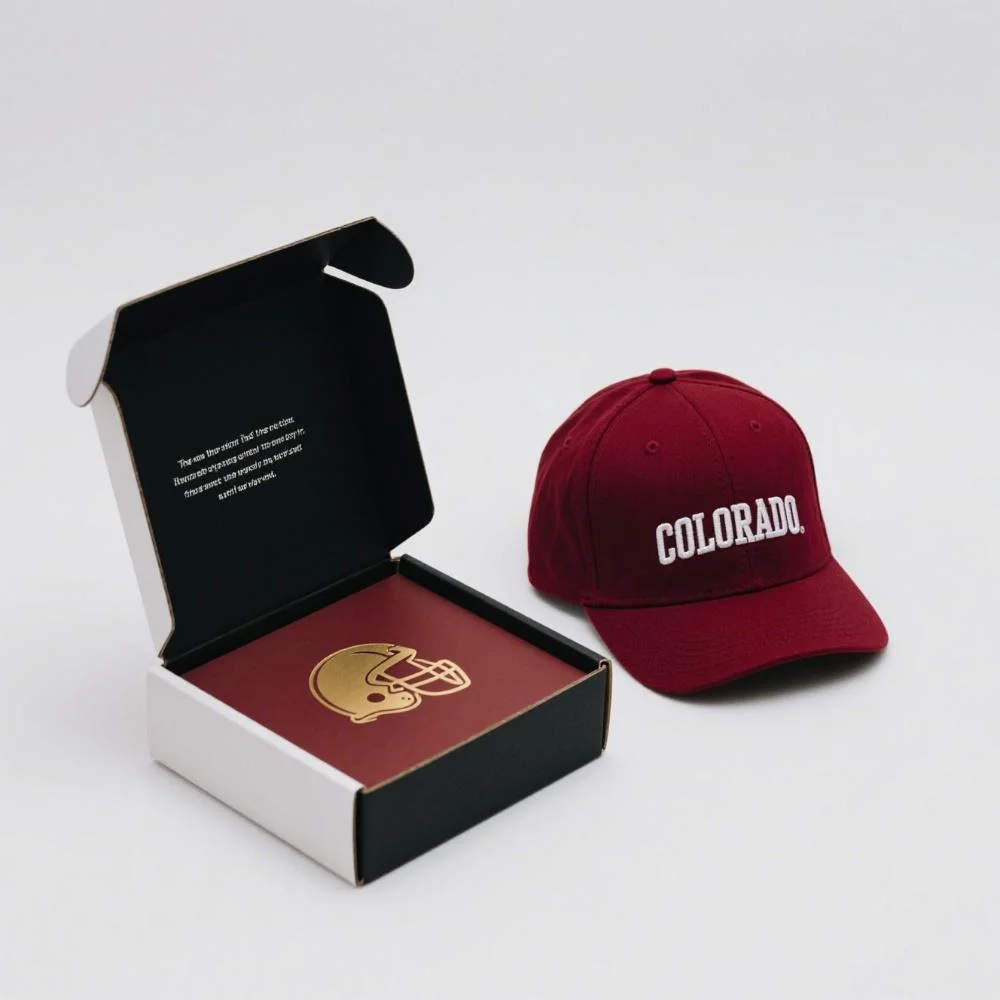 Eco-friendly Corrugated Paper Mailer Box New Design Reusable Shipping Hat Baseball Cap Packaging Cardboard Box for Socks details