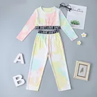 Kids Girl Girls New Styles Kids Tie Dye Clothing Sets Summer Suit Girl Crop Tank Tops Long Pants Girls Clothing Set
