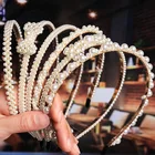 Hair Accessories Bridal Hair Accessories Female Hand Woven Knotted Pearl Hair Hoop Beaded Headdress Bow Knot Crown Hoop