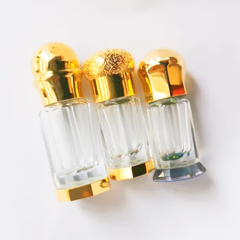 3ml 6ml 12ml Empty Arabic Oud Oil Glass Bottles Custom Attar Perfume Bottles with Gold Cap