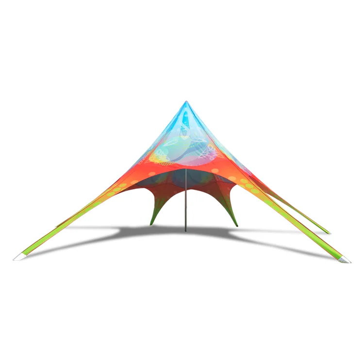 hot sale PVC aluminum pole spider star shaped tent Star Shade Tent For Single and Double Top Printing logo trade show tent