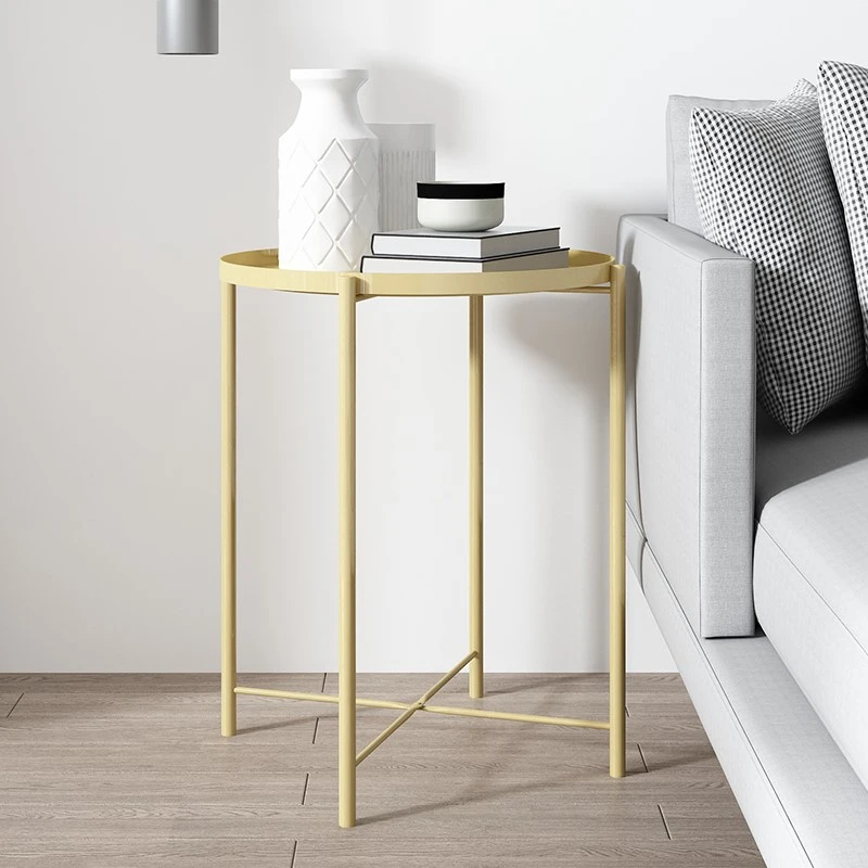 High quality  Coffee  Color Iron Side Table For Sale and  Morden design metal nordic tray Iron side table simple coffee table