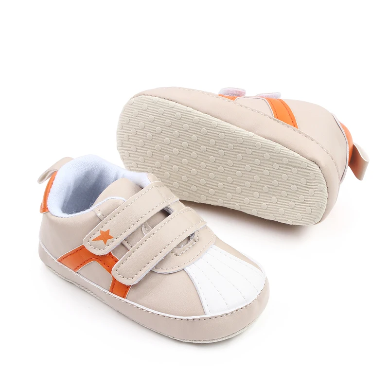 New casual color five-pointed star decoration baby shell head soft soled toddler shoes manufacture
