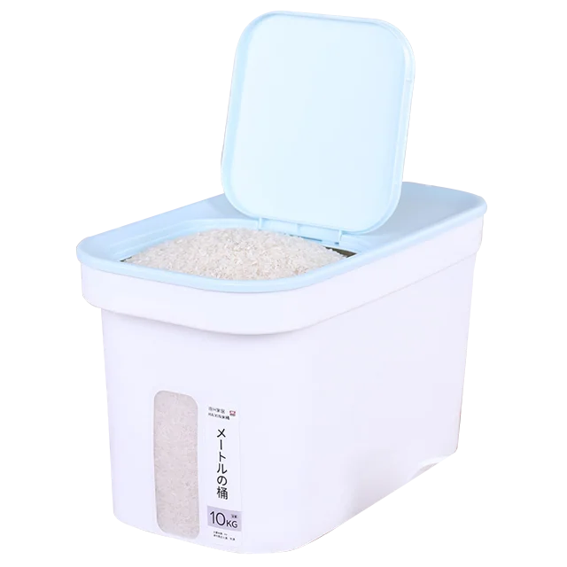 New Rice Dispenser Storage Box Container 10kg Cereals And Grain Bucket Dry Food Storage Container For Organizing Home Kitchen