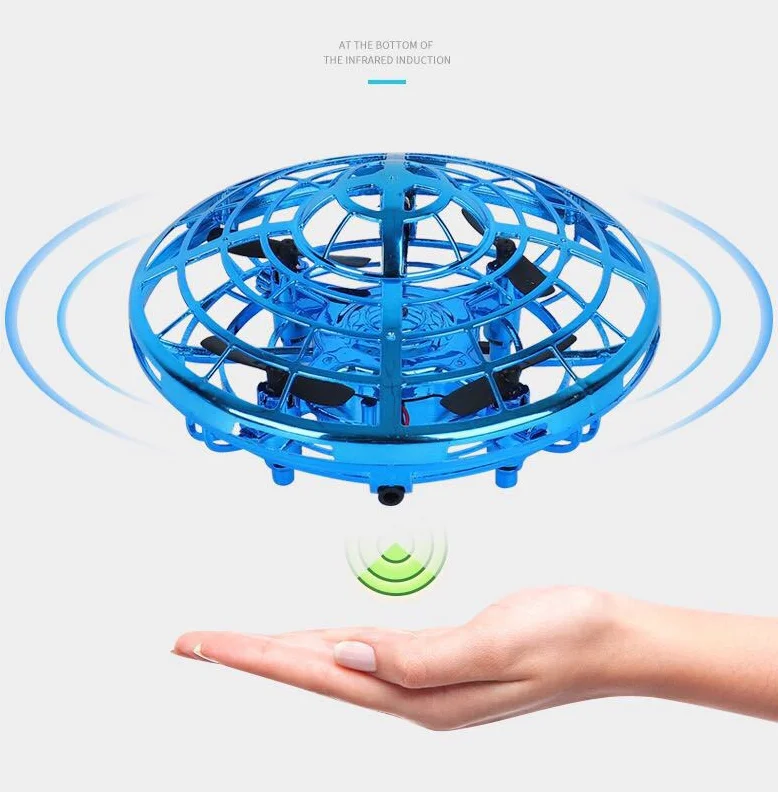 Mini Drone Hand Operated UFO Levitation LED RC Helicopter Flying Toys For Kids 