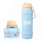 Silicone Bottle Silicone Free Sample 650ml Bpa Free Collapsible Foldable Sport Silicone Water Bottle