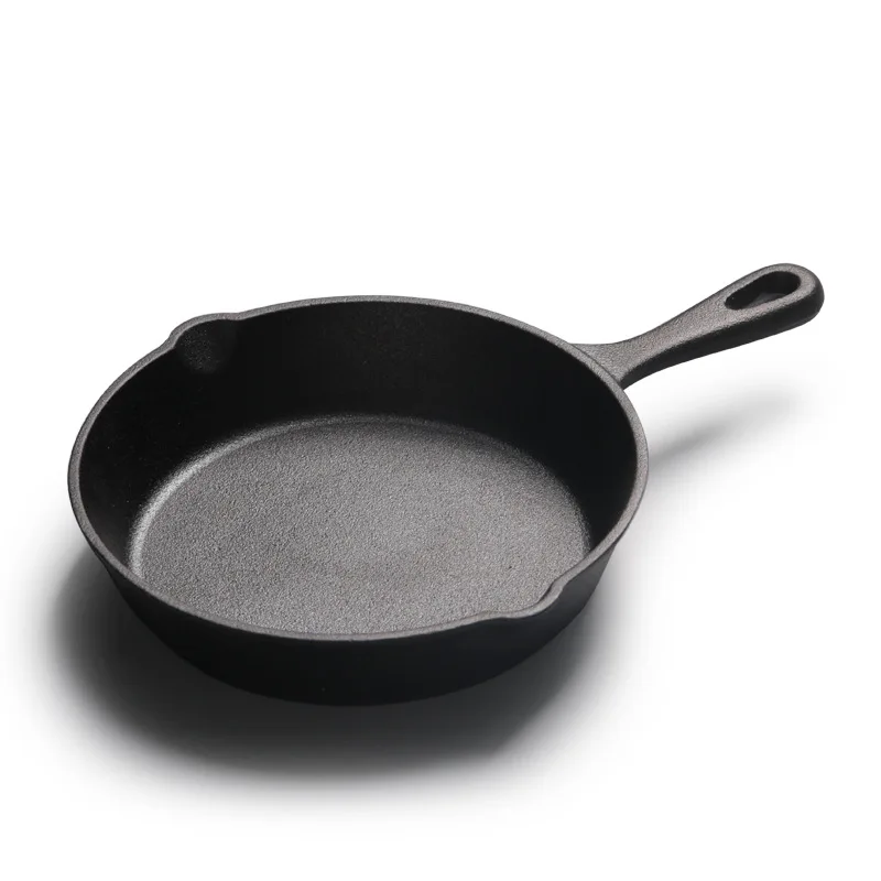 Factory Direct Sales Support Marking And Custom One Piece Cast Iron Flat Frying Pig Iron Pan  All-In-One Small Frying Pan