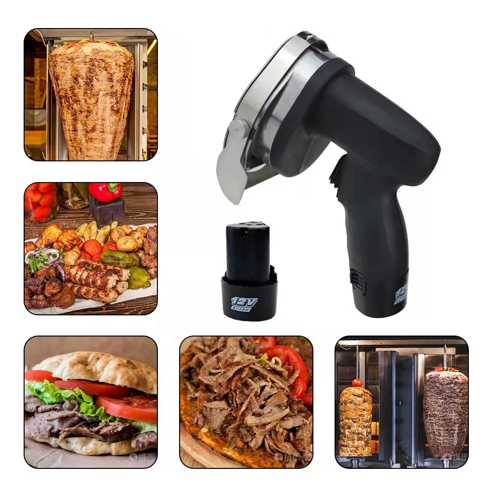 Hot Sale Cordless Doner Kebab Slicer Battery Shawarma Cutting Doner