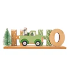 Decoration Xmas Noel Wooden Fireplace Standing Santa Reindeer Decoration