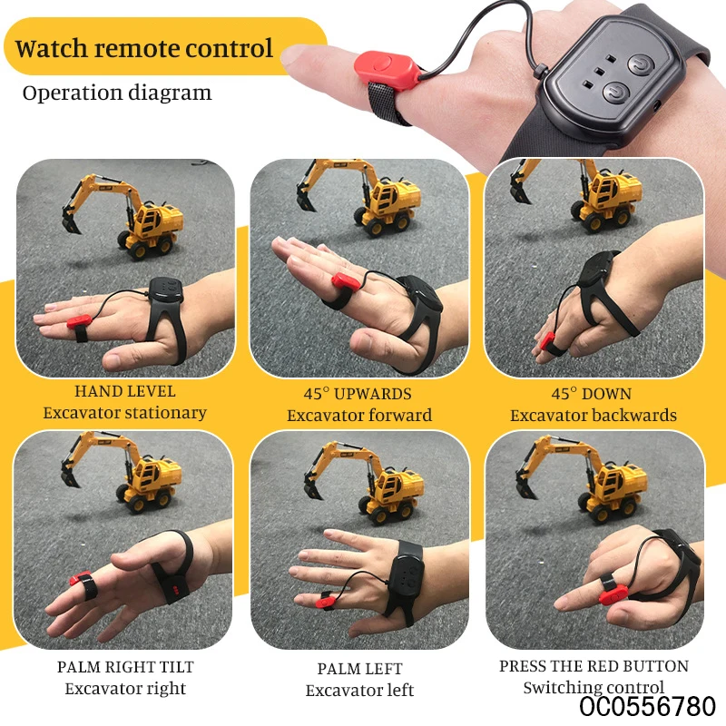 1:24 scale watch gesture hand control rc car models remote control excavator toys