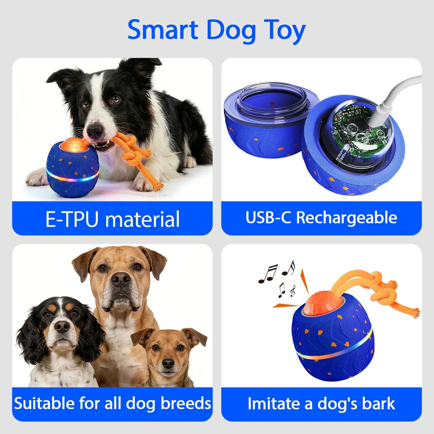 Hot E-TPU Pet Toy Ball Light up Sound Interactive Bouncing Ball Durable Chew Toy for Dogs Self Play Boredom Relief Pet Products details