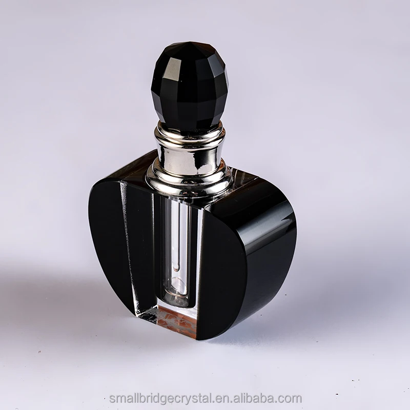 product new design black apple shaped 3ml perfume bottle fashion elegant customizable crystal perfume bottle-5