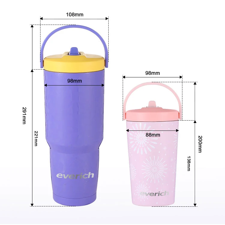 New Design Fashion Powder Coated Neon Tumbler Keep Warm Or Cold BPA Free Cup Coffee Mug With Custom Logo