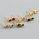 Stud Earring Custom Low MOQ High Quality Sterling Silver Dainty Minimalist Zircon Stud Earring