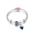 Brand Real LONGYAO Well Known Brand Womens Gift Bangle Real Natural Crystal 925 Sterling Silver Jewelry Charm Bracelet