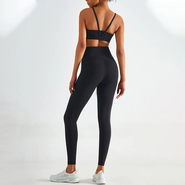 Solid Color Nude Breathable Hip Compression Workout Gym Pants Ladies Yoga Leggings