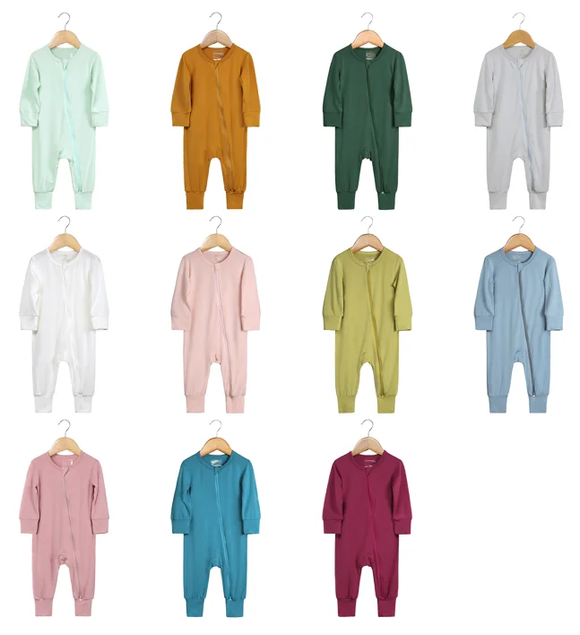 OEM/ODM Bamboo Baby Footed Toddler Pajamas Romper Zip Front Sleepn Play Sleeper Infant Baby Clothes Jumpsuit Romper
