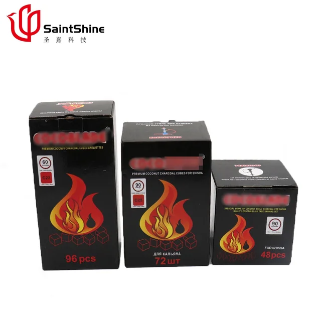 Saint Shine Brand Pure Coconut Shell Material Cube Shape Long Burning High Quality Briquettes Charcoal For Shisha