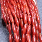 Natural Red Agate Hot Sale High Quality Natural Smooth Cylinder Beads Red Agate Rice Beads