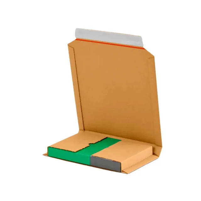 Custom Multi Color Printed Corrugated Board Easy-fold Book Laptops Wrap Mailer