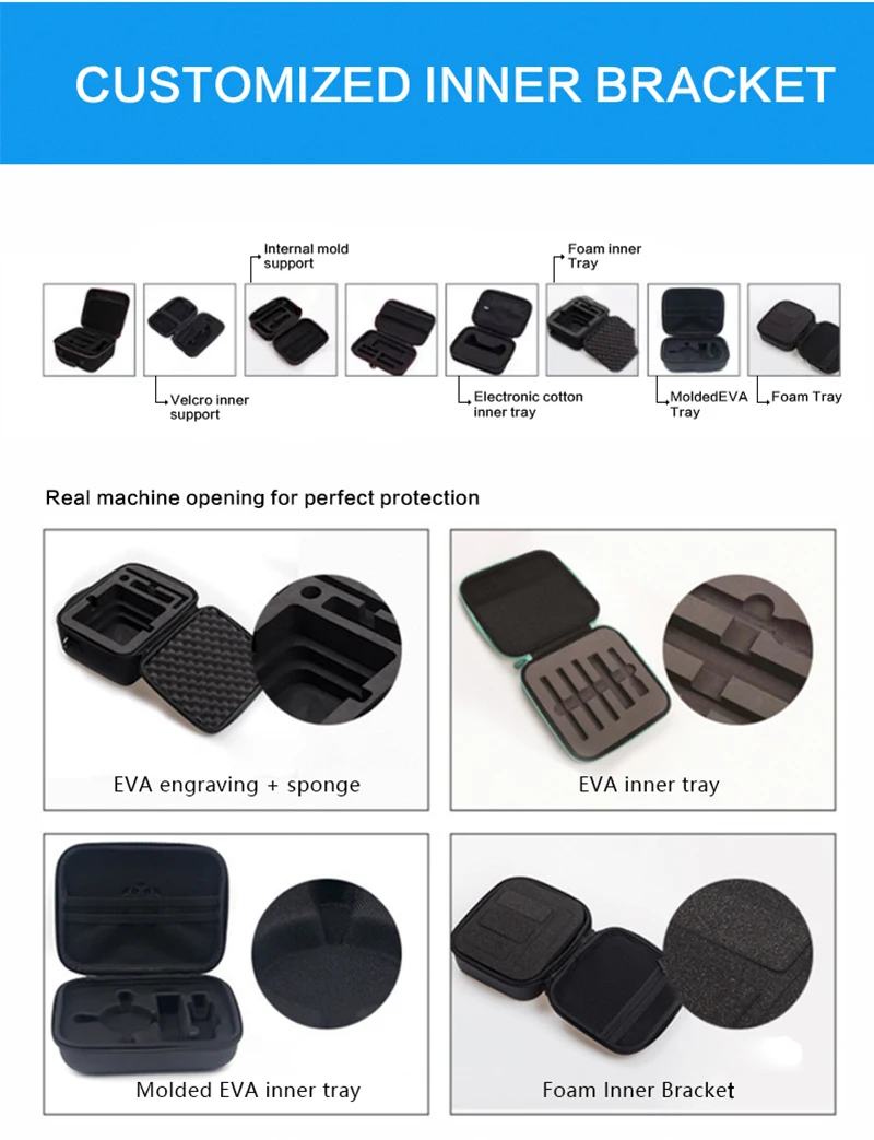 Manufactory Custom Logo Large Capacity Protective Travel Shockproof Zipper Carrying Tool Eva Bags & Cases With Foam Insert supplier