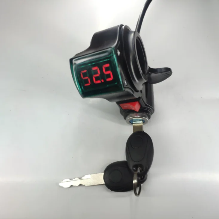 12-99V E-bike Thumb Throttle Electric Bike LED Voltage Indicator Power Switch US 