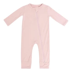 Custom Logo Newborn Infant Boys Girl Zipper Sleepwear Pajamas Toddler Baby Footie Jumpsuit Organic Bamboo Romper