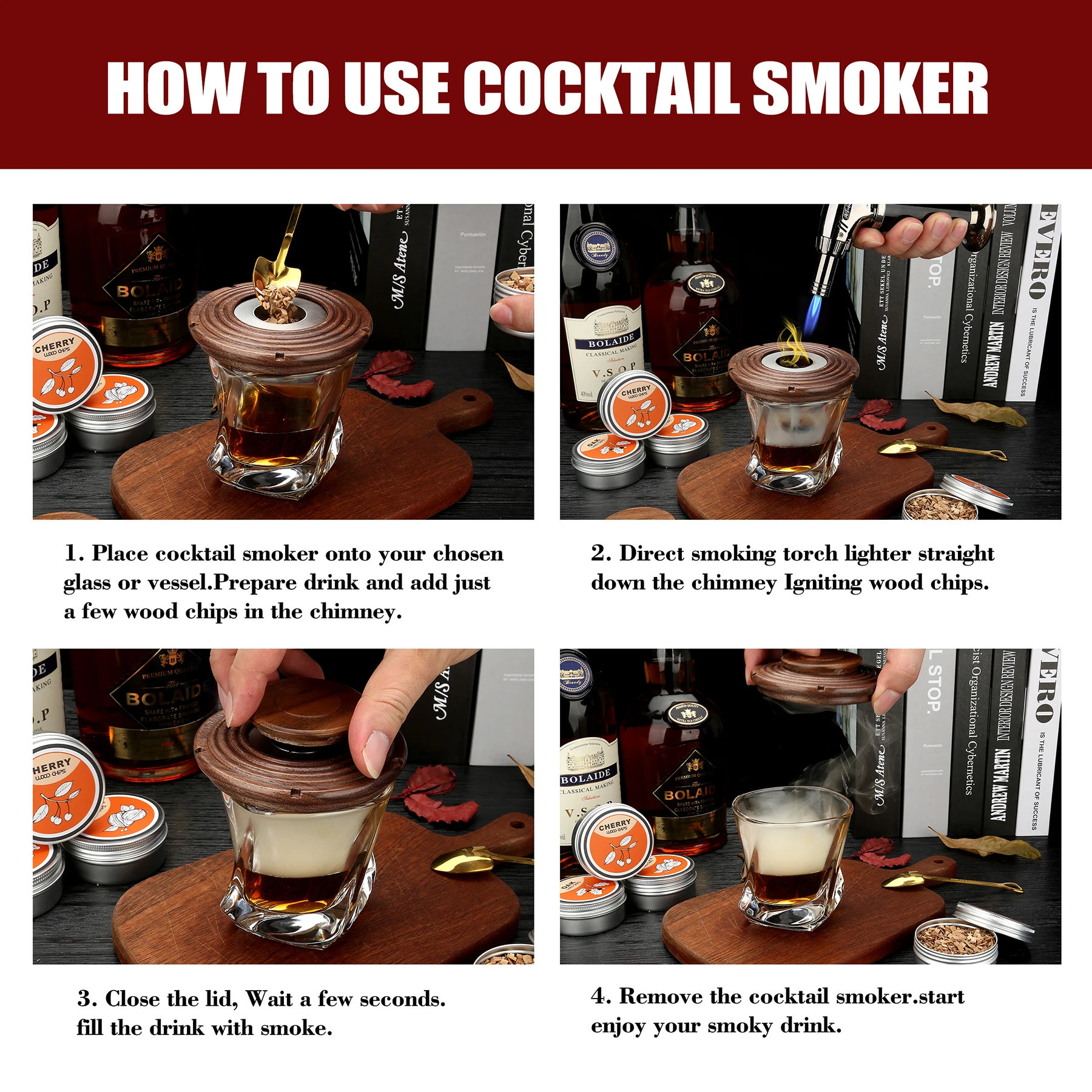 Old Fashioned Cocktail Smoker Kit With Wood Smoking Chips Drink Smoker old-fashioned-cocktail-smoker-kit-with-wood-smoking-chips-drink-smoker