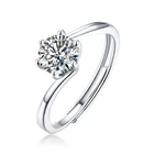 Ring Diamond Ring Fashion 1 Carat Precious Ring S925 Silver Mossan Stone Diamond Ring