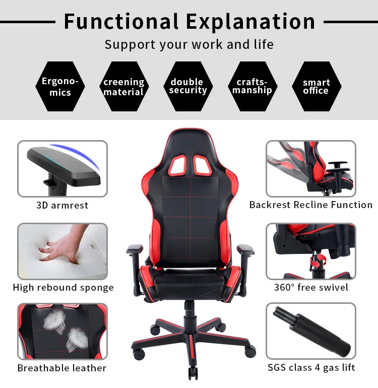 Manufacturer Newest Cheap Sales Racing Car Gaming Chair