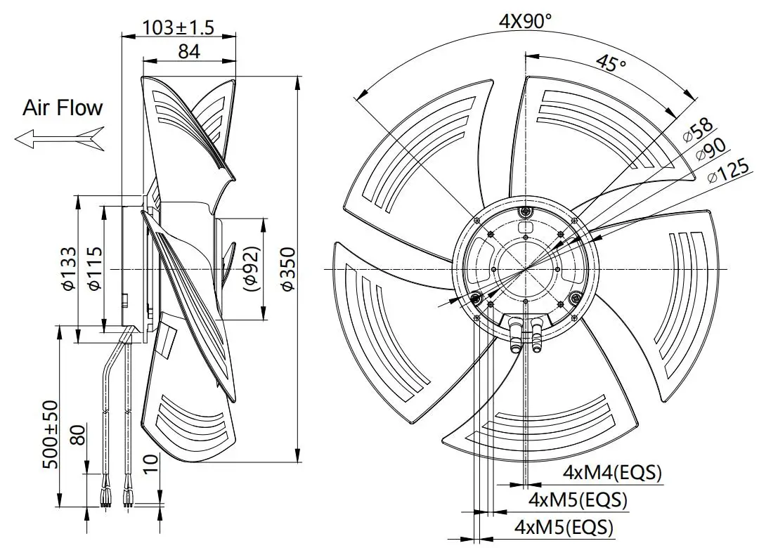 External Rotor Motor, 350mm, Axial - detail 10