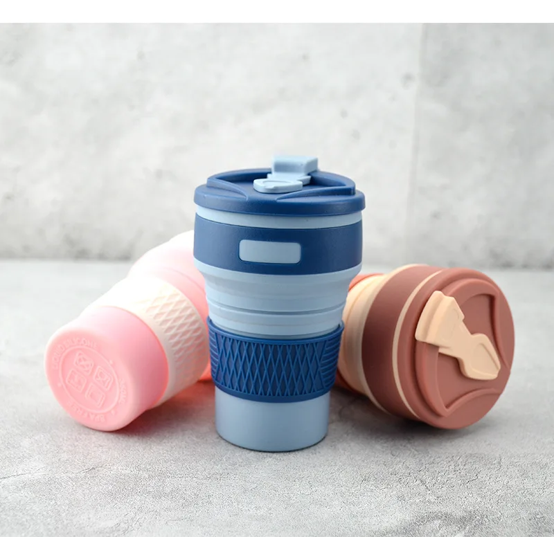 Portable Travel Foldable Silicone Coffee Cup for Outdoor Use for Milk Tea or Any Drink factory
