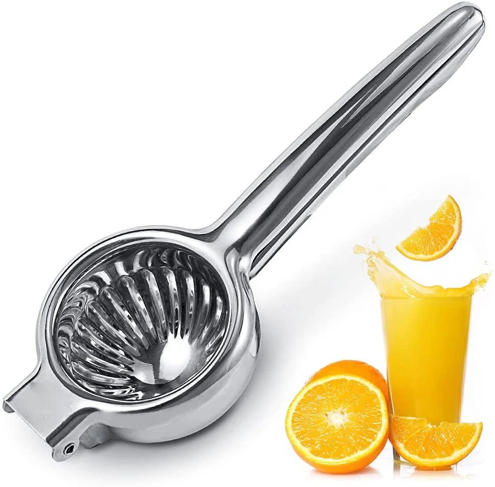 Orange Vegetables Fathers Day Gifts Premium Stainless Steel Juice Extractor Solid Metal Citrus Juicer Juice Press with Silicone Handle for Fruit Large Manual Lemon Squeezer 