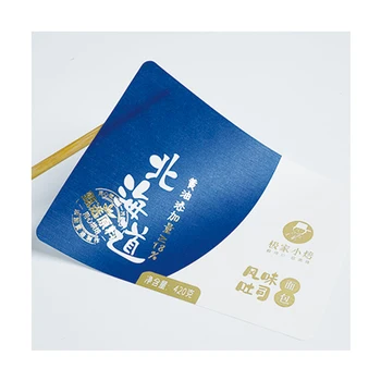 custom High-grade textured paper sticker label logo gold stamp food packaging labels for bread