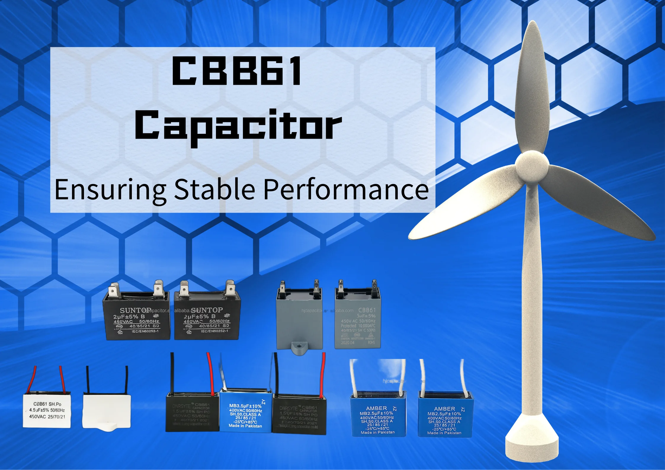 Ceiling Fan, CBB61, 450V, 1UF, 1.5UF - detail 2