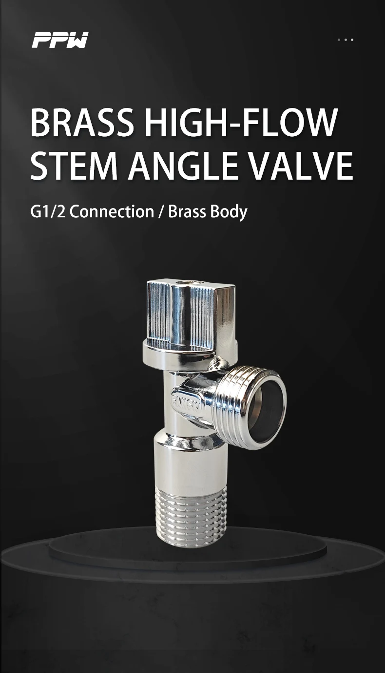 Brass High-Flow Stem Angle Valve Toilet Water Heater Full Open and Close 2 Way Male Forged Brass Angle Valve manufacture