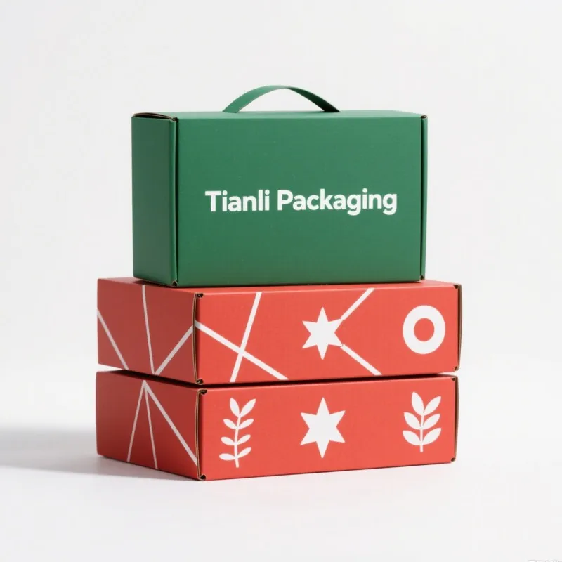 product shipping gift box with handle durable corrugated box wholesale custom foldable handbag cardboard packaging-4