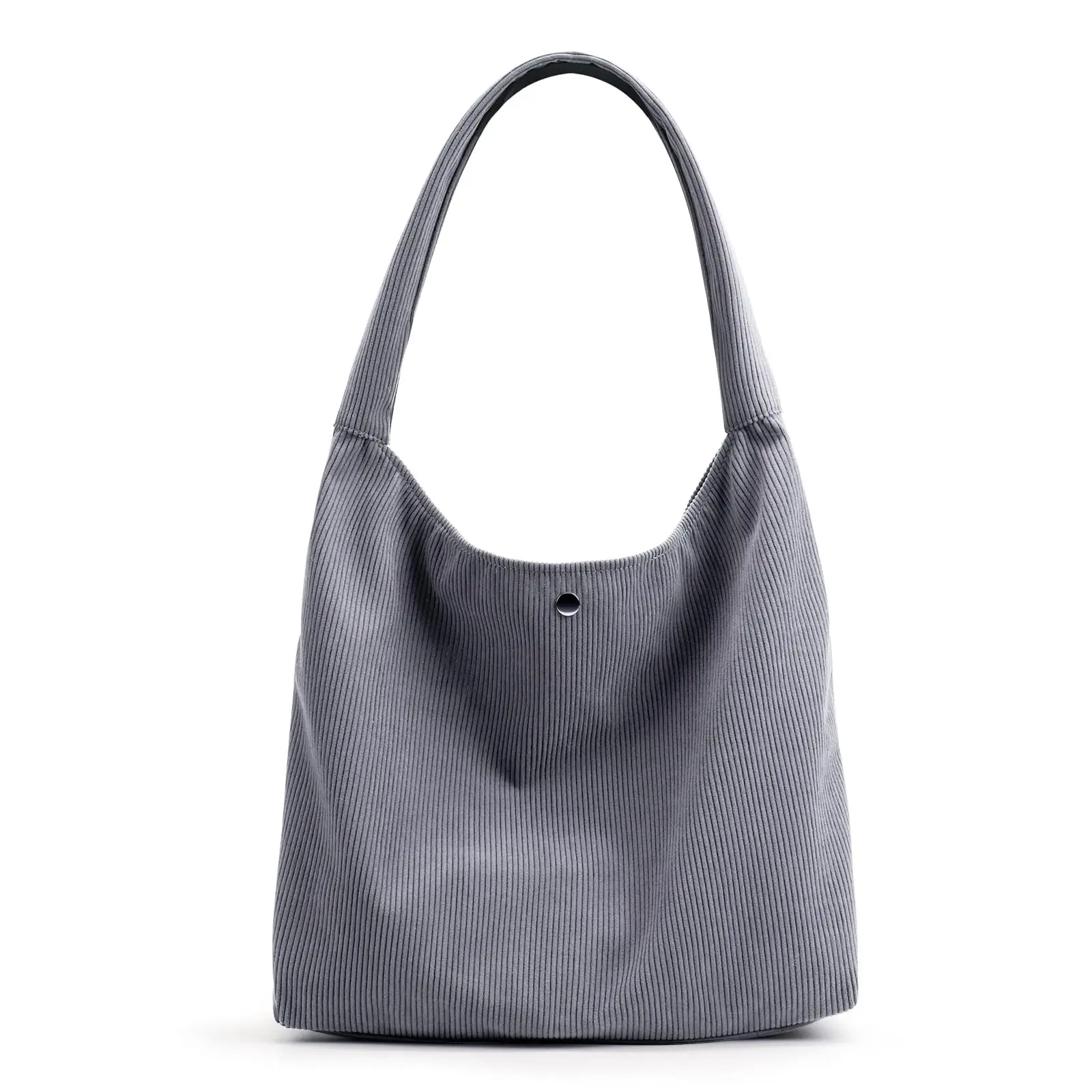 Wholesale Korean New Product Material OEM Fashion Reusable Shoulder Corduroy Tote Bag With Pocket factory