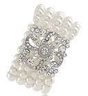 Pearl Pearlpearl Woman Belt Pearl Elastic Buckles Belt Diamond Mosaic Pearl Decorate Gatsby Bridal Bracelet