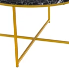 Table Modern Round Black Marble Metal Legs Coffee Table For Living Room