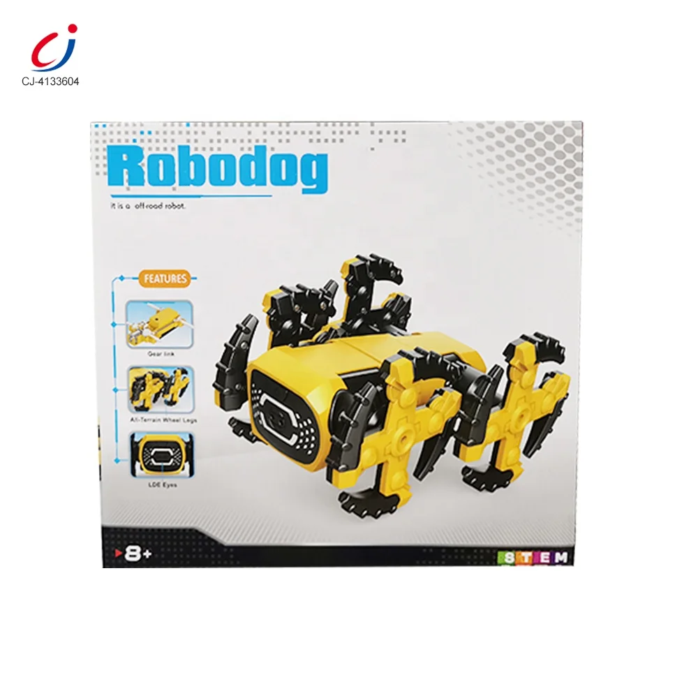 Chengji stem diy education assembly toys gesture sensing assembling electronic robot dog toy for kids