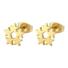 Stud Earrings Korean Five-Pointed Star Stainless Steel Gypsophila Personality Stud Earrings Women