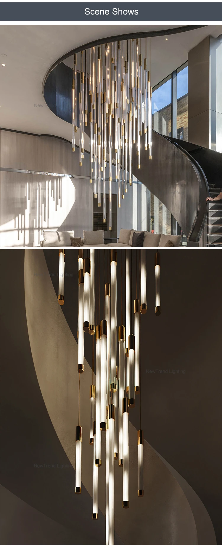 CPL-109 OEM ODM Residential Decoration Luxury Crystal Hotel Lobby Staircase Custom Modern Chandelier manufacture