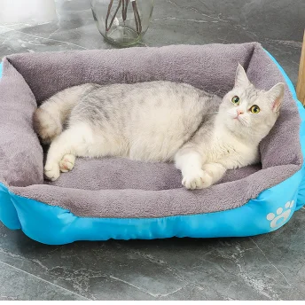 HUAYI 2024New wholesale manufacturer soft luxury plush grey black pet cushion round cat dog bed