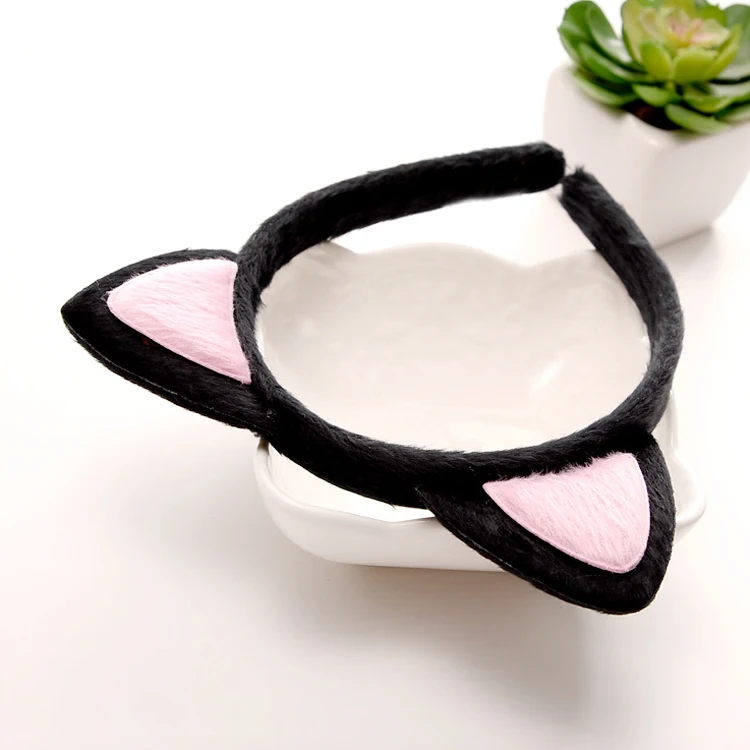 Kids cute hair hoop cat ear headband for girl cartoon plush cat ear party jewelry hair accessories