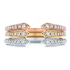 Ring Dainty Ring Rhodium Plating 925 Sterling Silver White Zircon Diamonds Dainty Design Fashion Open Ring For Girl