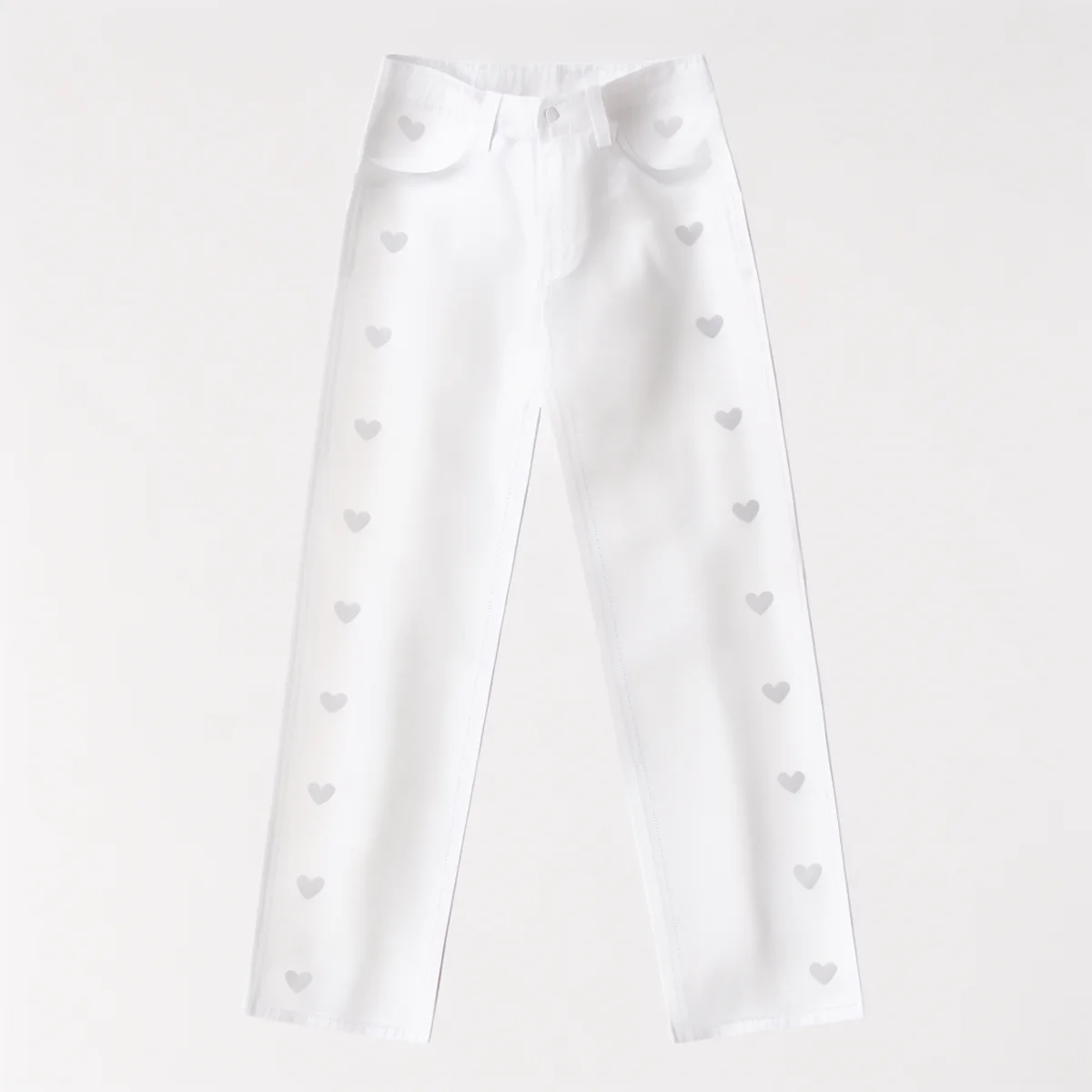 Jeans Women's New Embroidered Love Wide Leg Pants Thin High Waist Draping Loose Straight Mopping Pants details