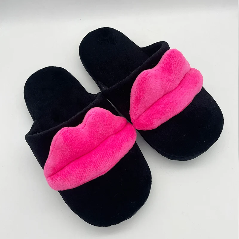 Winter lady household non-slip warm adult cute short plush woman slippers ladies slippers