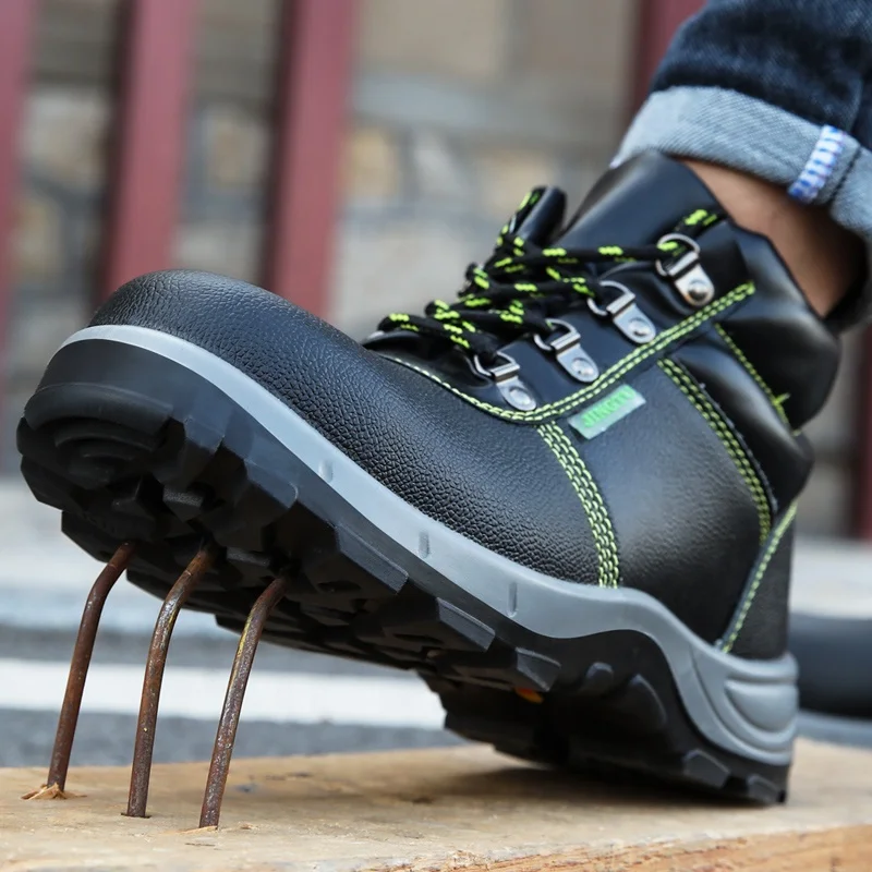 Guyisa-botas De Seguridad Para Hombre,Zapatos Masculinos De Suela  Sólida,Impermeables,De Cuero De Vaca,Con Punta De Acero - Buy Punta De  Acero De Botas De Las Mujeres A La Seguridad De Los Trabajadores Los