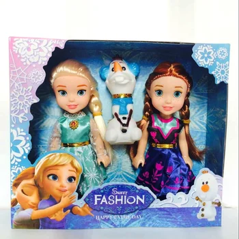 DIHAO Factory wholesale 7 inch lovely frozen snow glow doll with Live joints mini frozen doll set